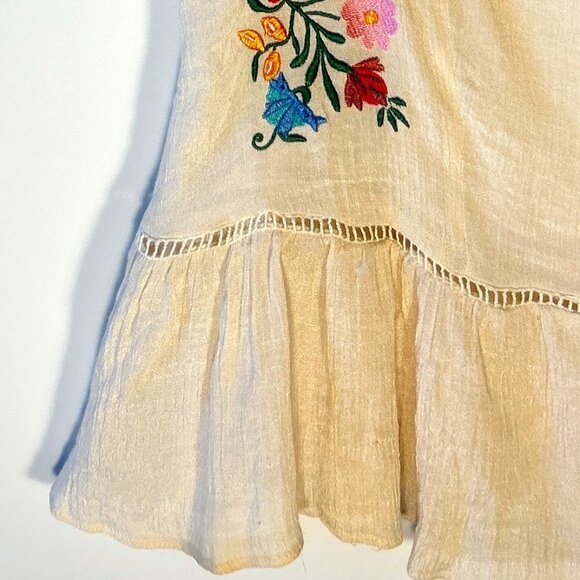 Altar'd State SZ L Ivory Embroidered Top Artsy Comfy Boho Cottage Feminine 70's - Picture 4 of 9